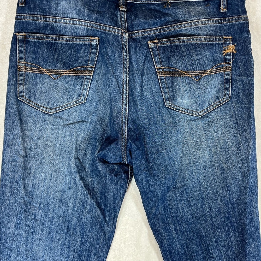 Burberry London Medium Wash 34W 32L Premium Denim Jeans Back Pock Logo Buttons - Picture 10 of 13